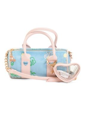 Juicy Couture Pastel Blue Mini Satchel with Pink Trim & Heart Coin Pouch